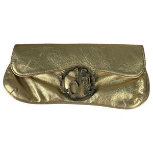 Pink Moon Gold Metallic Love Clutch Purse Handbag